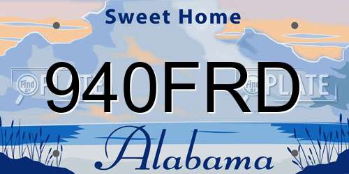 940FRD Alabama License Plate