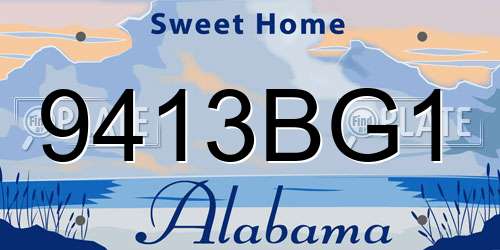 9413BG1 Alabama License Plate