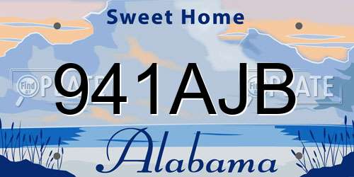 941AJB Alabama License Plate
