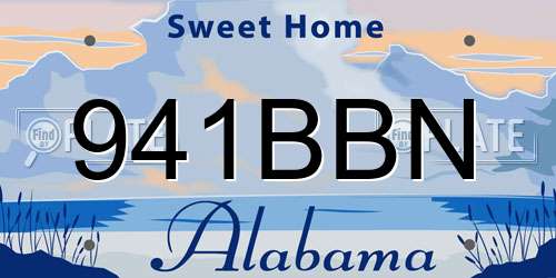 941BBN Alabama License Plate