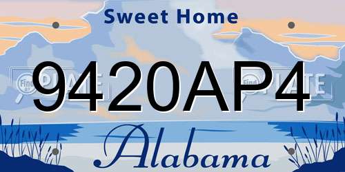 9420AP4 Alabama License Plate