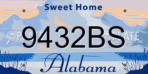 9432BS Alabama License Plate