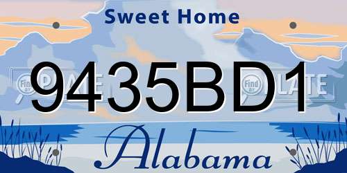 9435BD1 Alabama License Plate