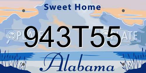 943T55 Alabama License Plate