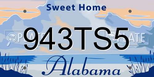 943TS5 Alabama License Plate