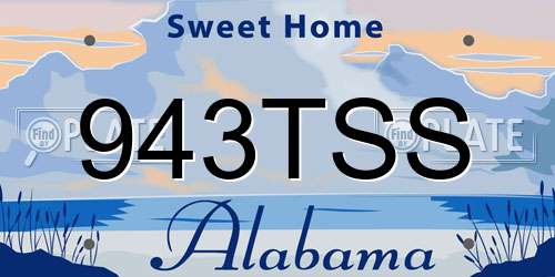943TSS Alabama License Plate