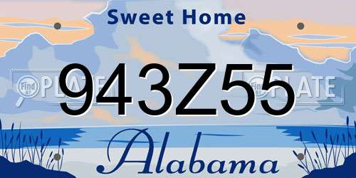 943Z55 Alabama License Plate