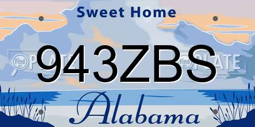 943ZBS Alabama License Plate