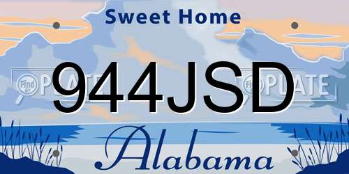 944JSD Alabama License Plate