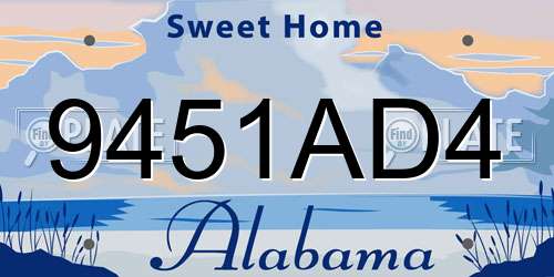 9451AD4 Alabama License Plate