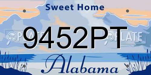 9452PT Alabama License Plate