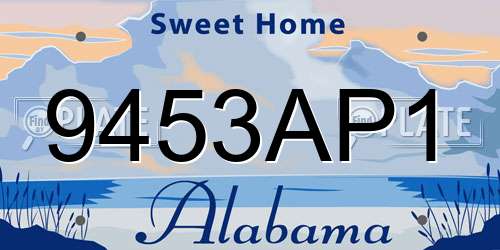 9453AP1 Alabama License Plate
