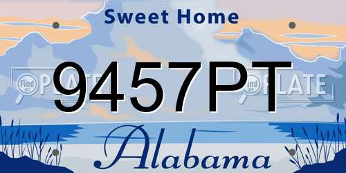 9457PT Alabama License Plate