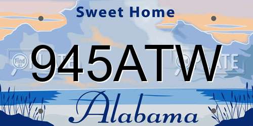 945ATW Alabama License Plate