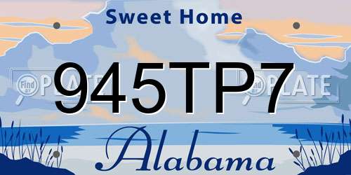 945TP7 Alabama License Plate