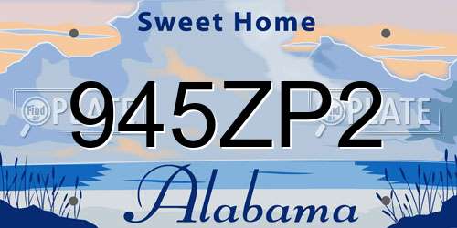 945ZP2 Alabama License Plate