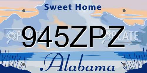 945ZPZ Alabama License Plate