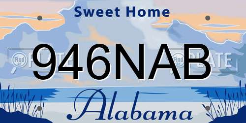946NAB Alabama License Plate