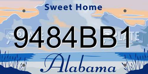 9484BB1 Alabama License Plate