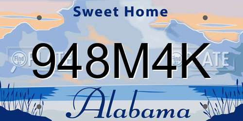 948M4K Alabama License Plate