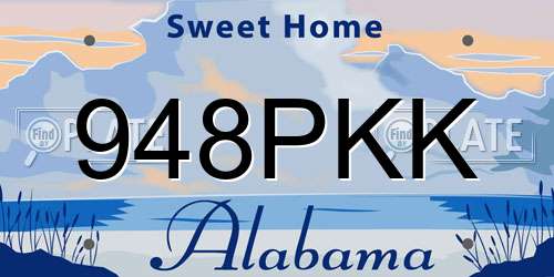 948PKK Alabama License Plate