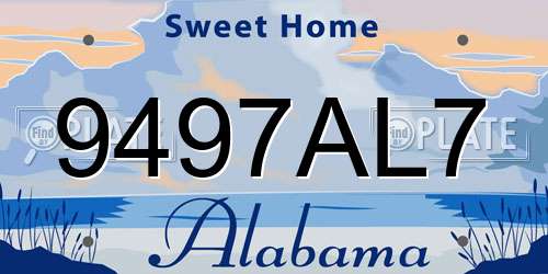 9497AL7 Alabama License Plate