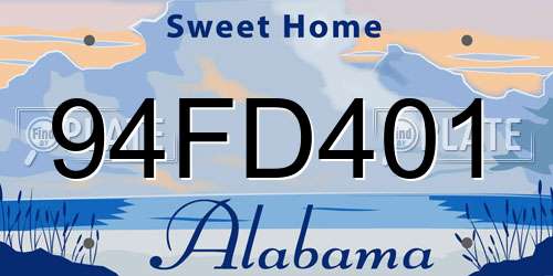 94FD401 Alabama License Plate