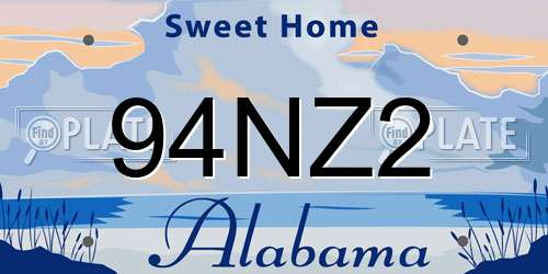 94NZ2 Alabama License Plate