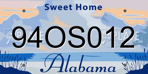 94OS012 Alabama License Plate