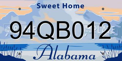 94QB012 Alabama License Plate