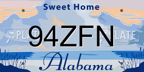 94ZFN Alabama License Plate