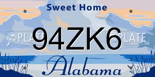 94ZK6 Alabama License Plate