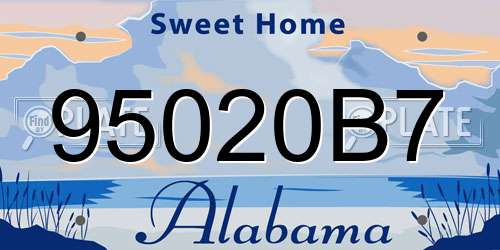 95020B7 Alabama License Plate
