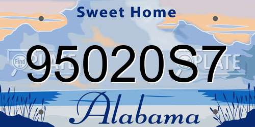 95020S7 Alabama License Plate
