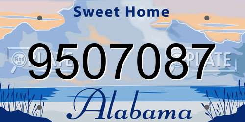 9507087 Alabama License Plate