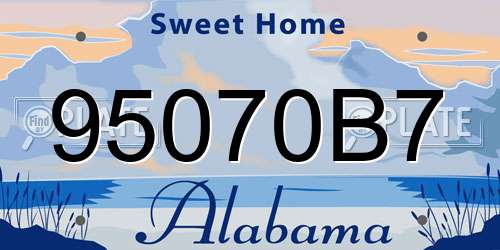 95070B7 Alabama License Plate