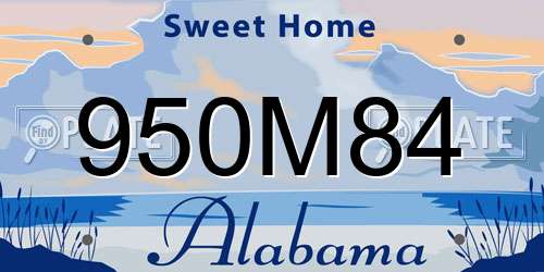950M84 Alabama License Plate