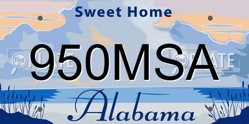 950MSA Alabama License Plate