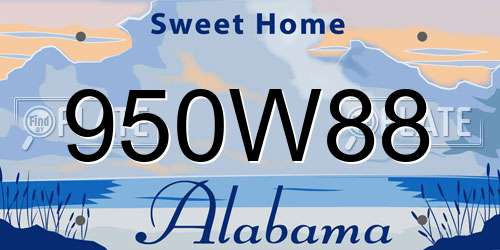 950W88 Alabama License Plate