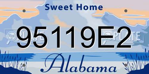 95119E2 Alabama License Plate