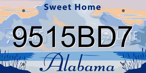9515BD7 Alabama License Plate