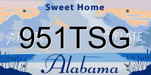 951TSG Alabama License Plate