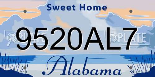 9520AL7 Alabama License Plate