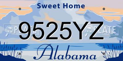 9525YZ Alabama License Plate