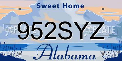 952SYZ Alabama License Plate