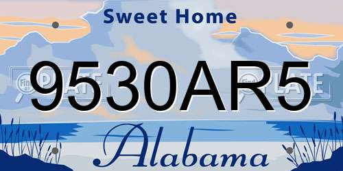 9530AR5 Alabama License Plate