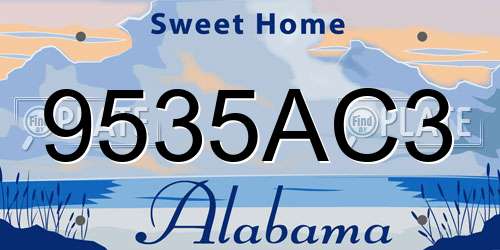 9535AC3 Alabama License Plate