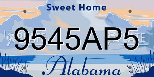 9545AP5 Alabama License Plate