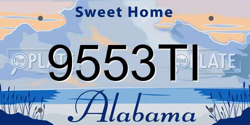9553TI Alabama License Plate