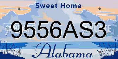 9556AS3 Alabama License Plate